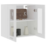 White hanging glass cabinet 60x31x60 cm Engineered wood