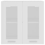 White hanging glass cabinet 60x31x60 cm Engineered wood