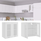 White hanging glass cabinet 60x31x60 cm Engineered wood