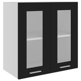 Armoire en verre suspendue Noir 60x31x60 cm Bois d'ingénierie