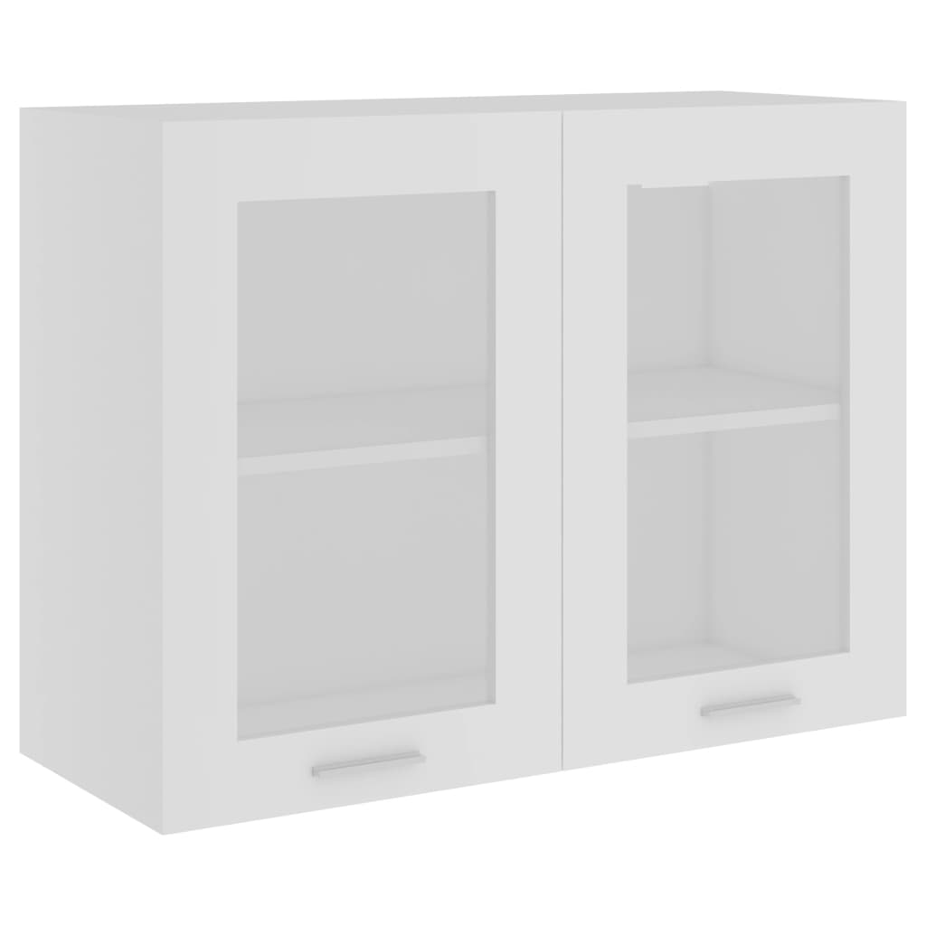 White hanging glass cabinet 80x31x60 cm Engineered wood