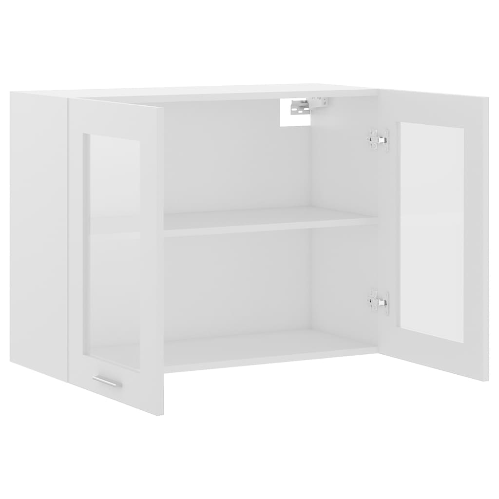 White hanging glass cabinet 80x31x60 cm Engineered wood