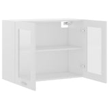 Armoire en verre suspendue Blanc 80x31x60 cm Bois d'ingénierie