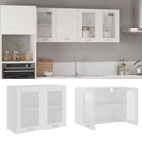 White hanging glass cabinet 80x31x60 cm Engineered wood