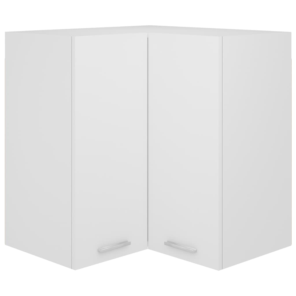 Armoire d'angle suspendue Blanc 57x57x60 cm Bois