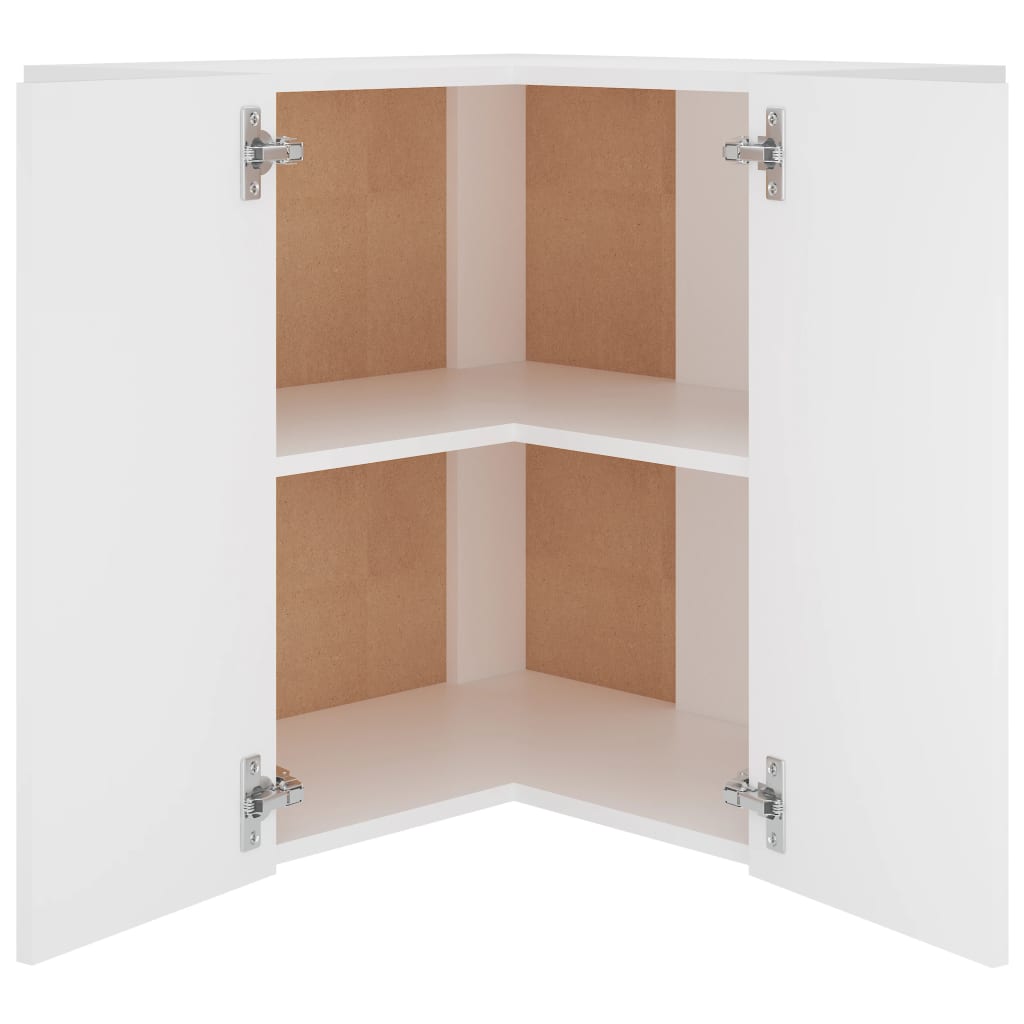 Armoire d'angle suspendue Blanc 57x57x60 cm Bois