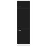 Armoire réfrigérateur Noir 60x57x207 cm Bois d'ingénierie