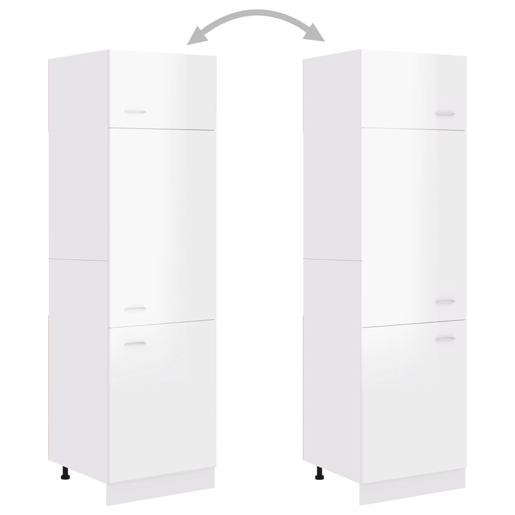 Armoire de réfrigérateur Blanc brillant Bois d’ingénierie