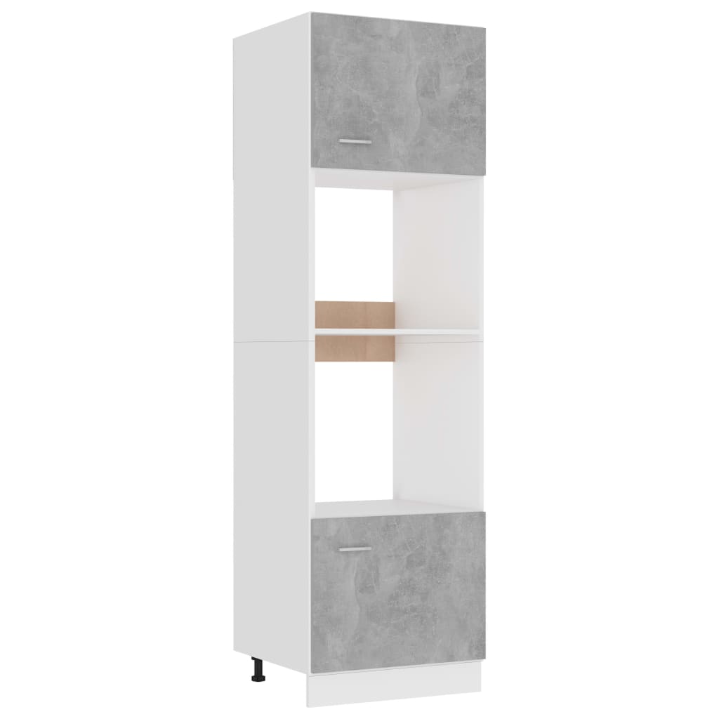 Armoire à micro-ondes Gris béton 60x57x207 cm Bois d’ingénierie