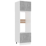 Armoire à micro-ondes Gris béton 60x57x207 cm Bois d’ingénierie