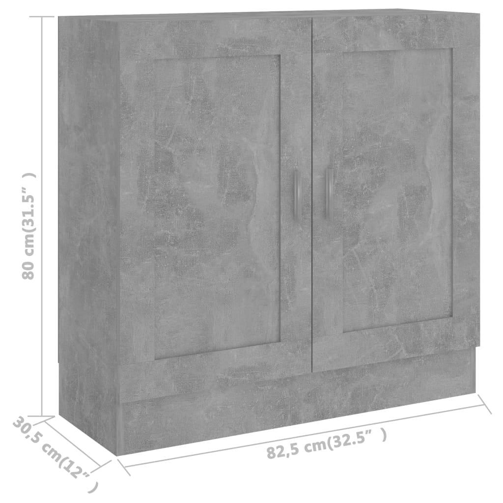 Bibliothèque Gris béton 82,5x30,5x80 cm Bois d'ingénierie