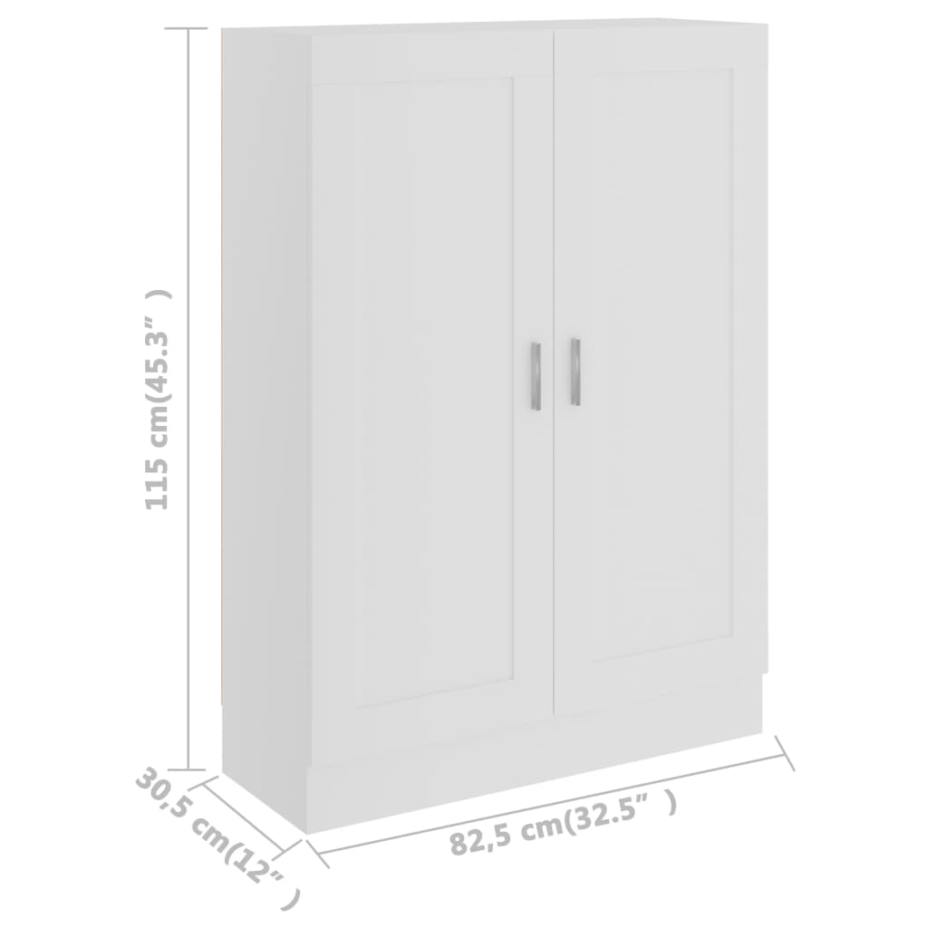 Bibliothèque Blanc 82,5x30,5x115 cm Bois d'ingénierie