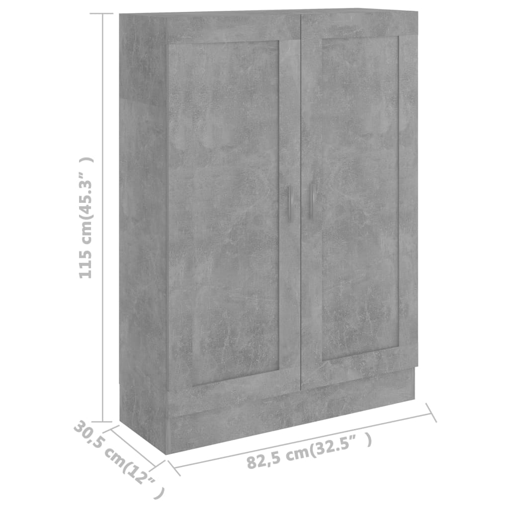 Bibliothèque Gris béton 82,5x30,5x115 cm Bois d'ingénierie