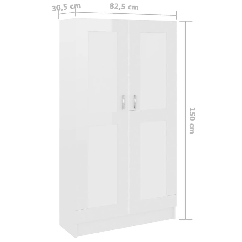 Bibliothèque Blanc brillant 82,5x30,5x150 cm Bois d’ingénierie