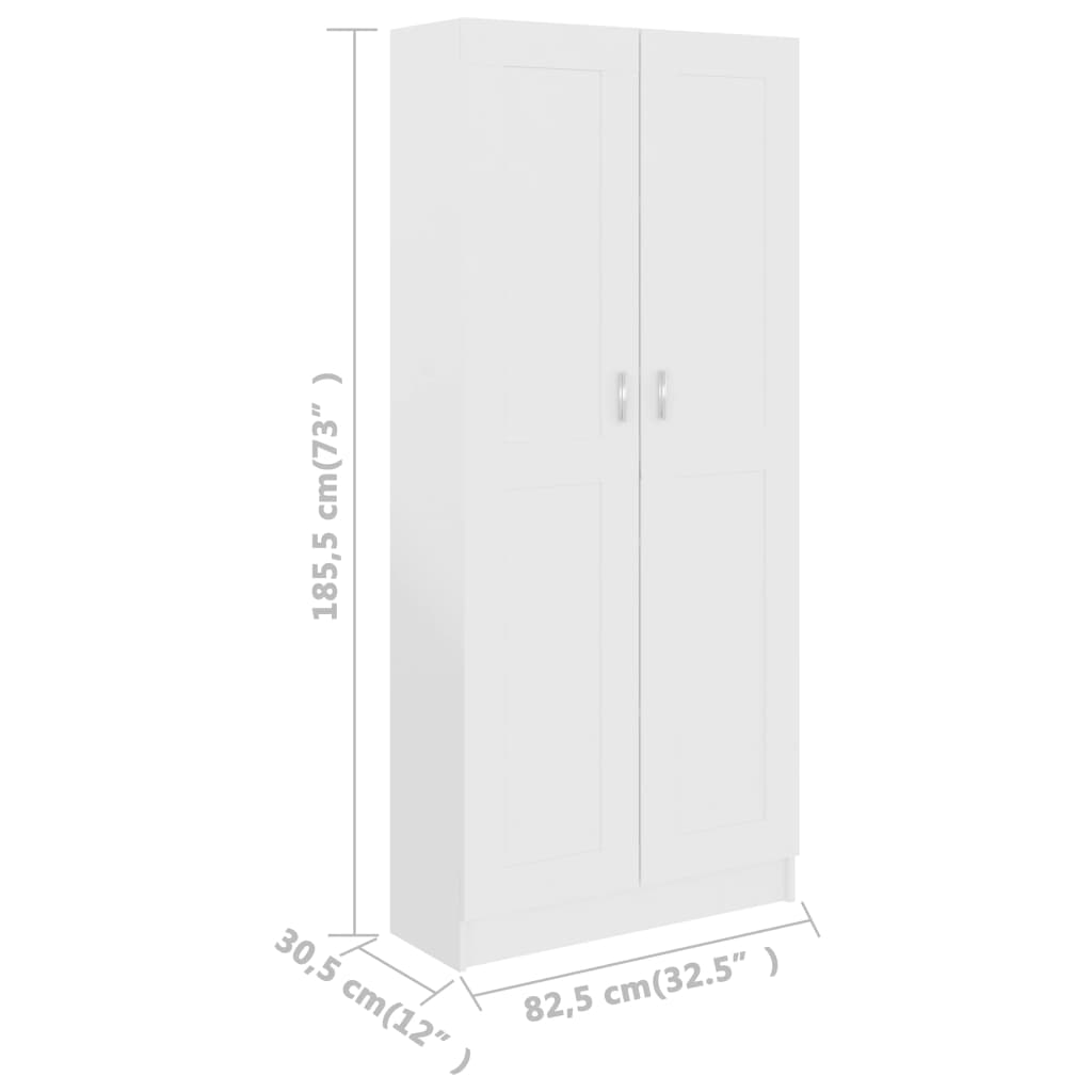 Bibliothèque Blanc 82,5x30,5x185,5 cm Bois d'ingénierie