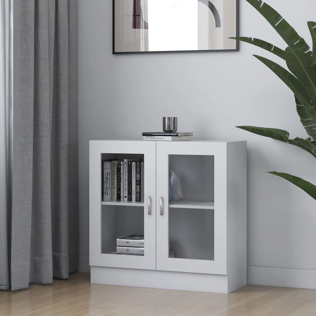 Armoire à vitrine Blanc 82,5x30,5x80 cm Bois d'ingénierie