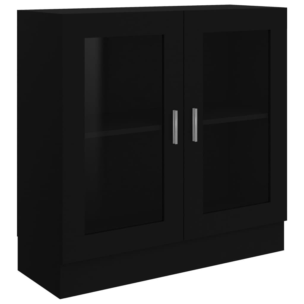 Armoire à vitrine noir 82,5x30,5x80 cm Bois d'ingénierie