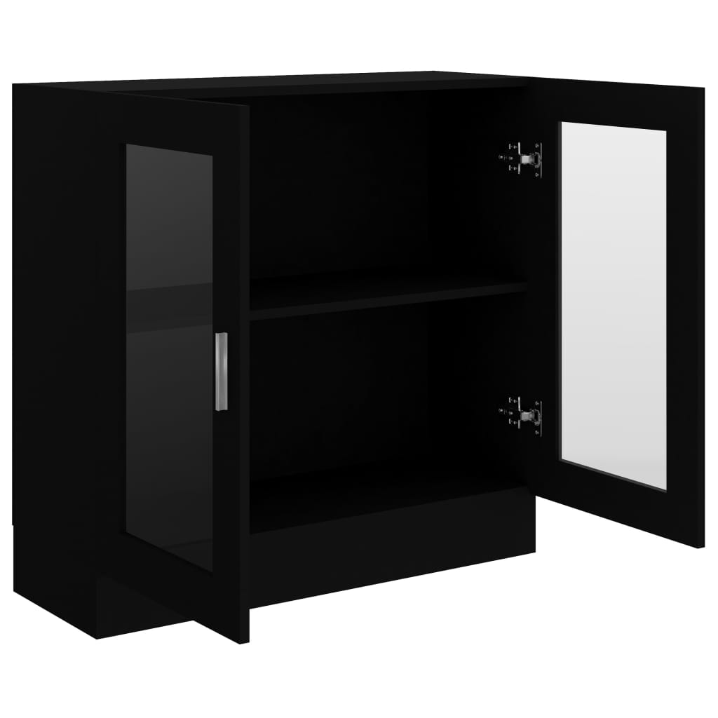 Armoire à vitrine noir 82,5x30,5x80 cm Bois d'ingénierie