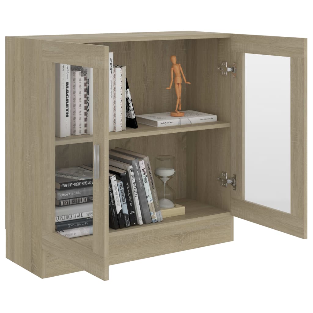 Armoire à vitrine Chêne sonoma 82,5x30,5x80cm Bois d'ingénierie