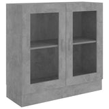 Armoire à vitrine Gris béton 82,5x30,5x80 cm Bois d'ingénierie