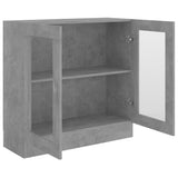 Armoire à vitrine Gris béton 82,5x30,5x80 cm Bois d'ingénierie