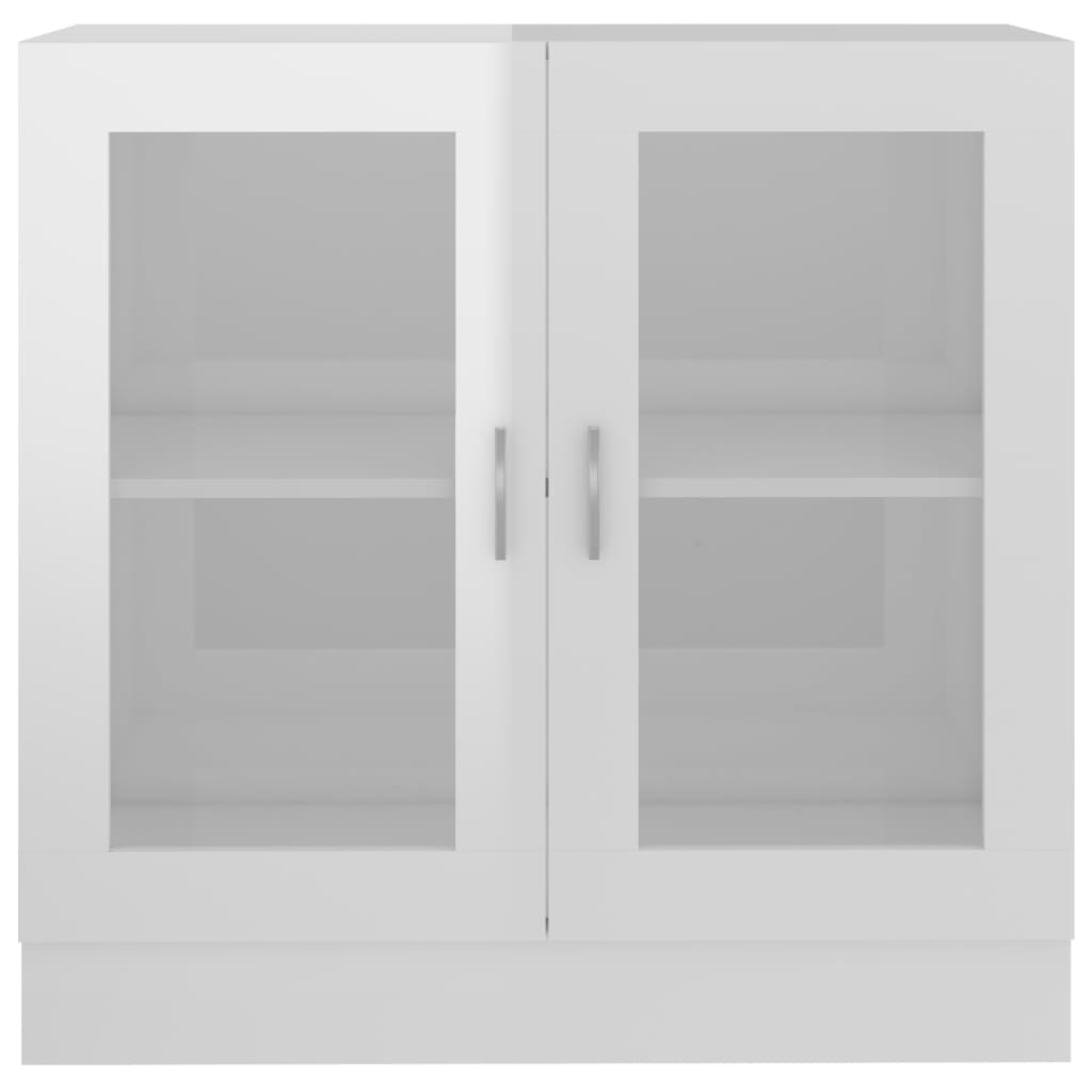 Armoire à vitrine Blanc brillant 82,5x30,5x80cm Bois ingénierie