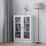 Armoire à vitrine Blanc 82,5x30,5x115 cm Bois d'ingénierie