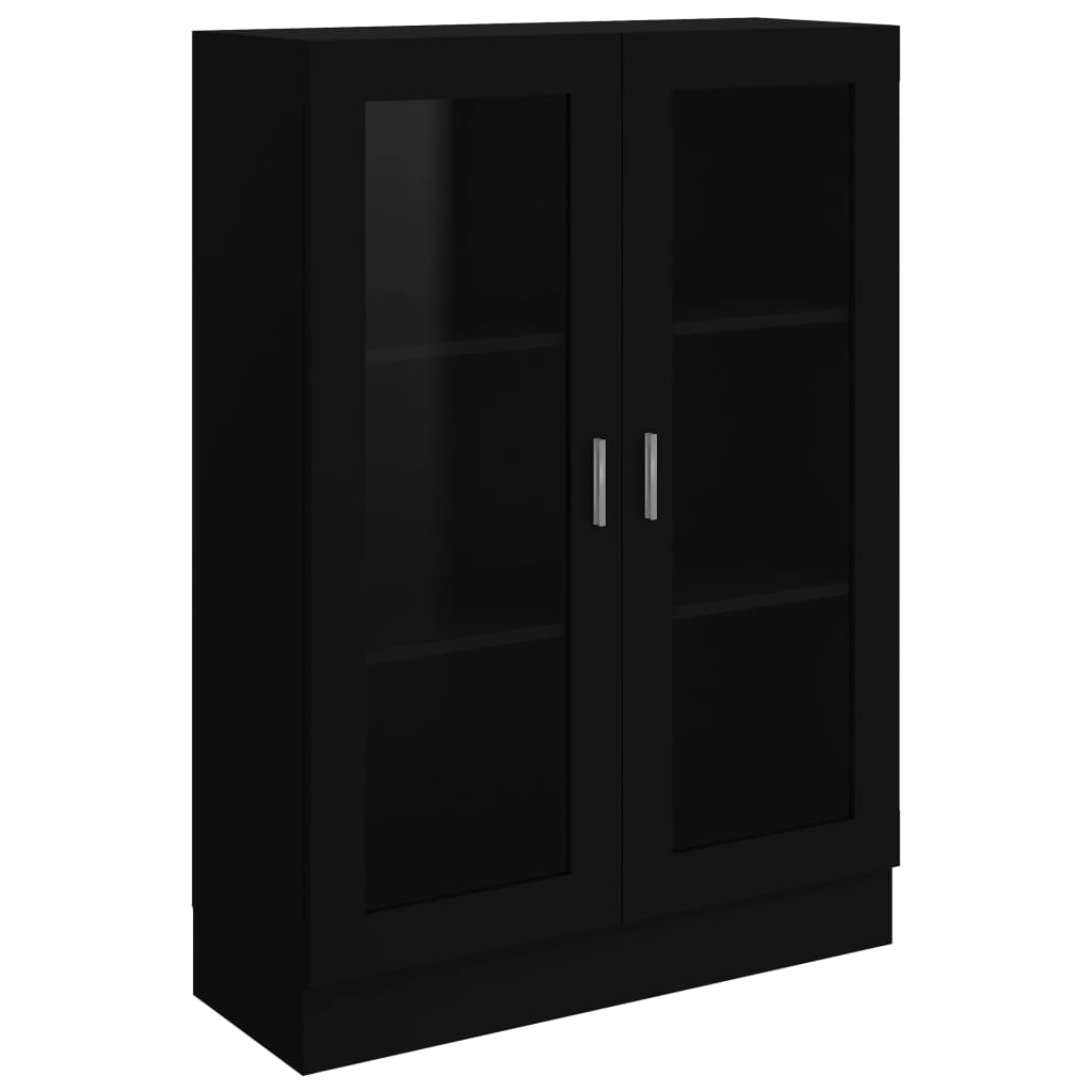 Armoire à vitrine Noir 82,5x30,5x115 cm Bois d'ingénierie