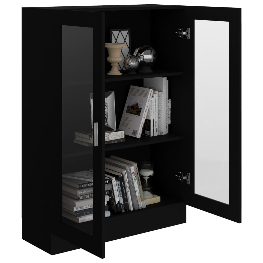 Armoire à vitrine Noir 82,5x30,5x115 cm Bois d'ingénierie