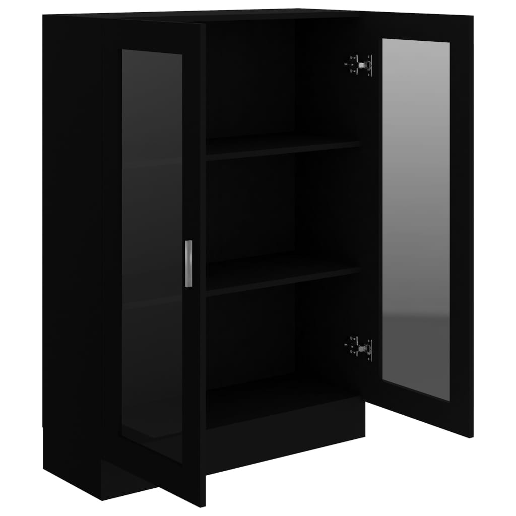 Armoire à vitrine Noir 82,5x30,5x115 cm Bois d'ingénierie