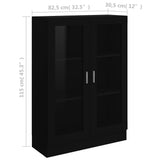 Armoire à vitrine Noir 82,5x30,5x115 cm Bois d'ingénierie