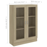 Armoire à vitrine Chêne sonoma 82,5x30,5x115 cm Bois ingénierie