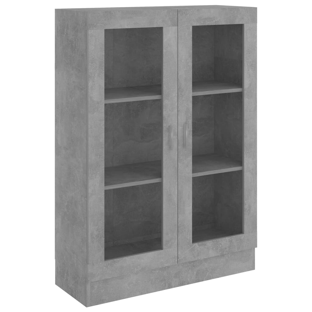 Armoire à vitrine Gris béton 82,5x30,5x115 cm Bois d'ingénierie