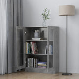 Armoire à vitrine Gris béton 82,5x30,5x115 cm Bois d'ingénierie