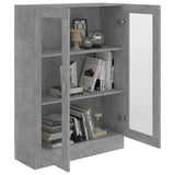 Armoire à vitrine Gris béton 82,5x30,5x115 cm Bois d'ingénierie