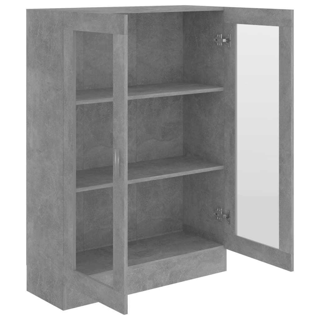 Armoire à vitrine Gris béton 82,5x30,5x115 cm Bois d'ingénierie