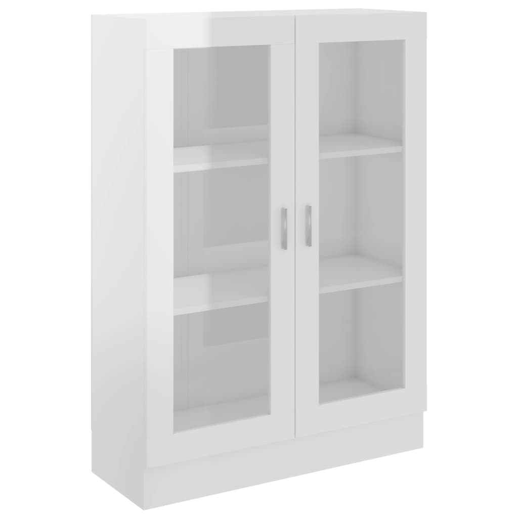 Armoire vitrine Blanc brillant 82,5x30,5x115 cm Bois ingénierie