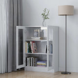 Armoire vitrine Blanc brillant 82,5x30,5x115 cm Bois ingénierie