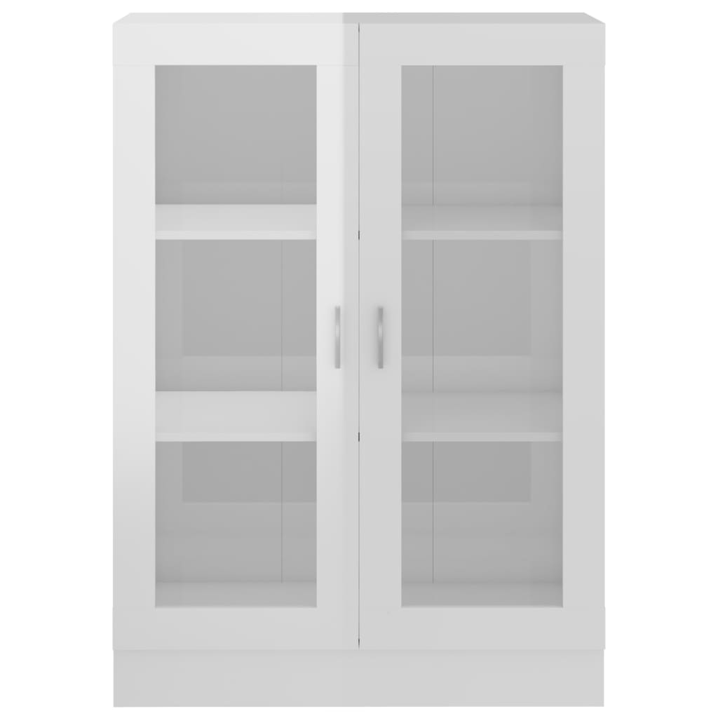 Armoire vitrine Blanc brillant 82,5x30,5x115 cm Bois ingénierie