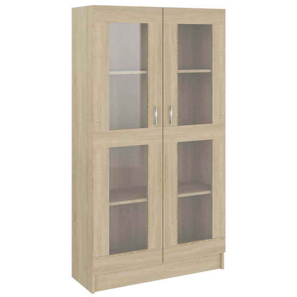 Armoire à vitrine Chêne sonoma 82,5x30,5x150 cm Bois ingénierie