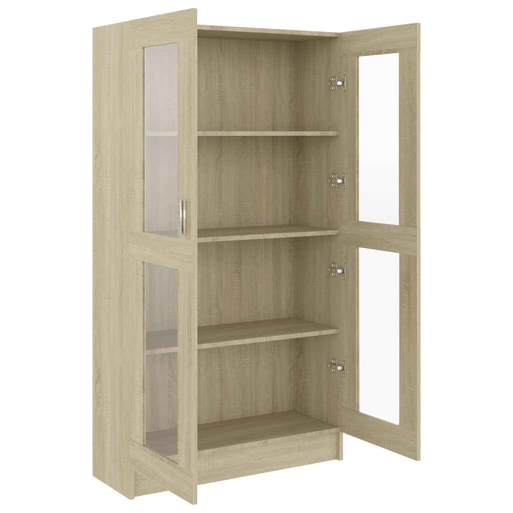 Armoire à vitrine Chêne sonoma 82,5x30,5x150 cm Bois ingénierie