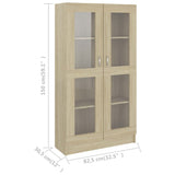 Armoire à vitrine Chêne sonoma 82,5x30,5x150 cm Bois ingénierie