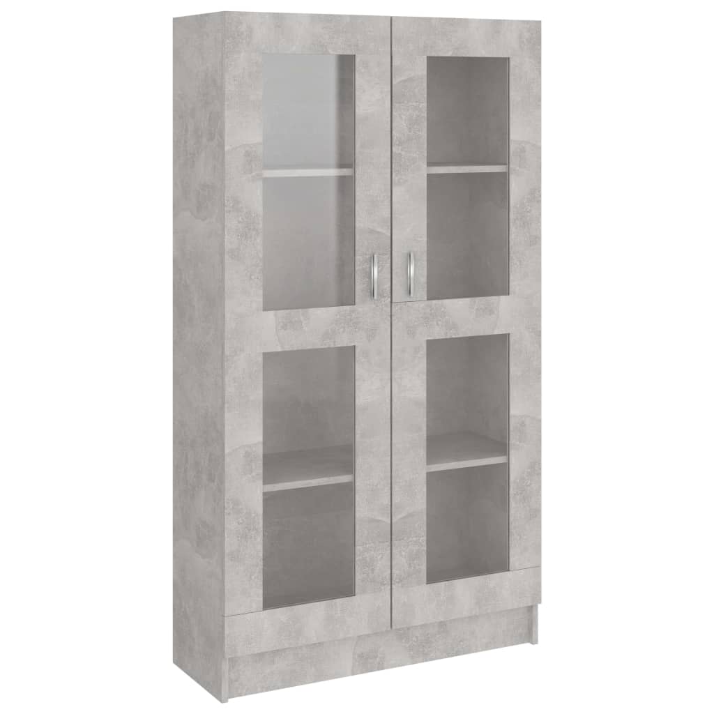 Armoire à vitrine Gris béton 82,5x30,5x150 cm Bois d'ingénierie