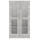 Armoire à vitrine Gris béton 82,5x30,5x150 cm Bois d'ingénierie