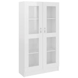 Armoire vitrine Blanc brillant 82,5x30,5x150 cm Bois ingénierie