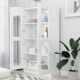 Armoire vitrine Blanc brillant 82,5x30,5x150 cm Bois ingénierie