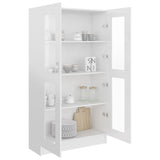 Armoire vitrine Blanc brillant 82,5x30,5x150 cm Bois ingénierie