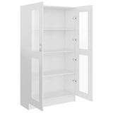 Armoire vitrine Blanc brillant 82,5x30,5x150 cm Bois ingénierie