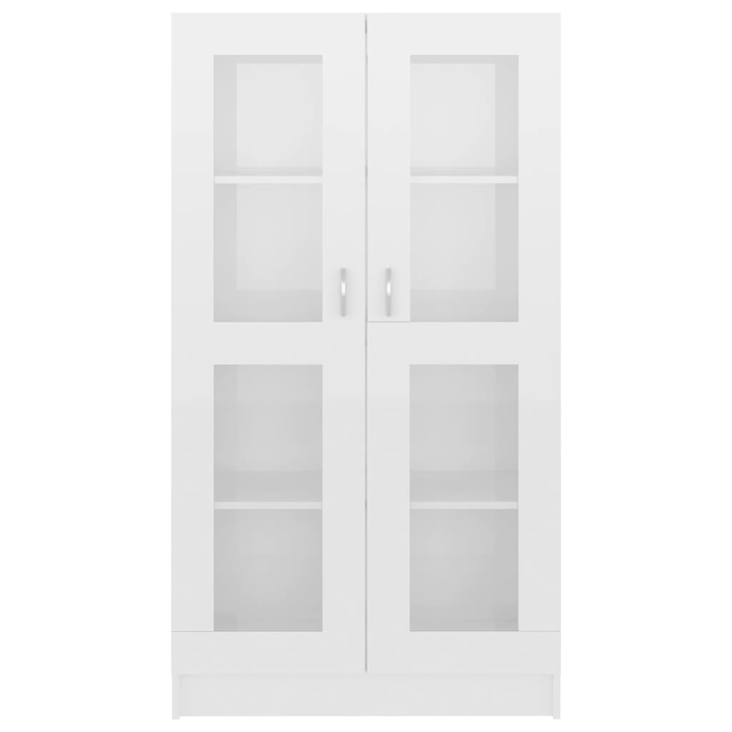 Armoire vitrine Blanc brillant 82,5x30,5x150 cm Bois ingénierie