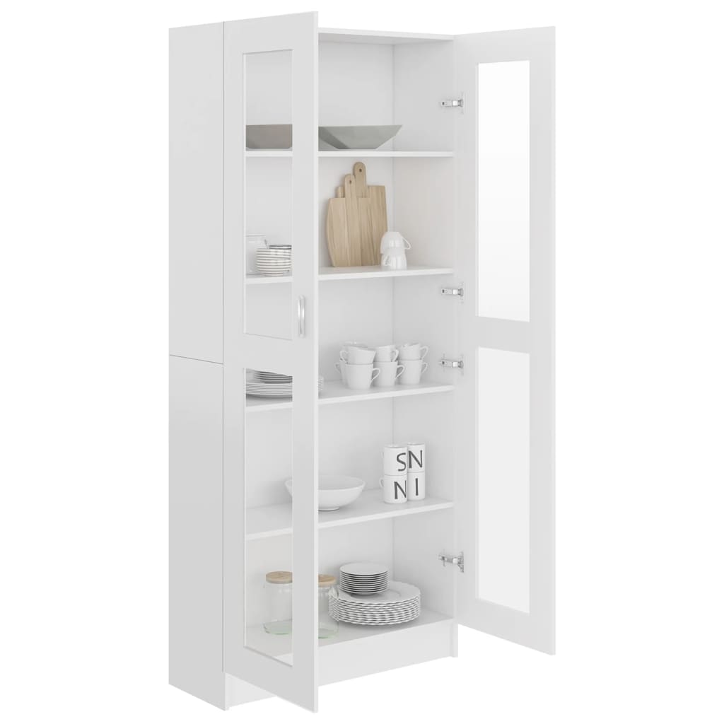 Armoire à vitrine Blanc 82,5x30,5x185,5 cm Bois d'ingénierie